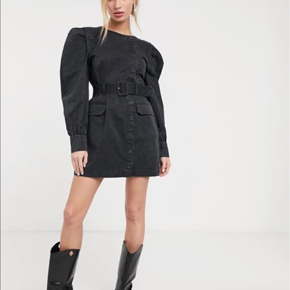 & Other Stories Denim Snap Front Button Dress SZ 6 - Picture 9 of 9